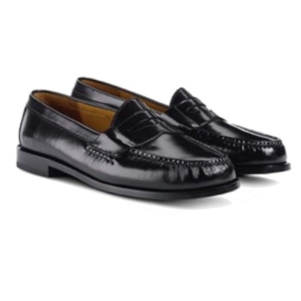 Cole Haan Black Leather Penny Loafers
